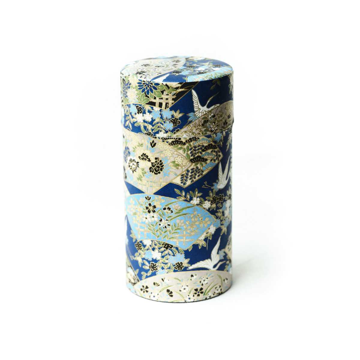 Japanese Tea Tin 150g / Crane Dark Blue