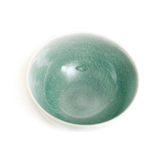 Tea Cup with Crackle Glaze / Jade