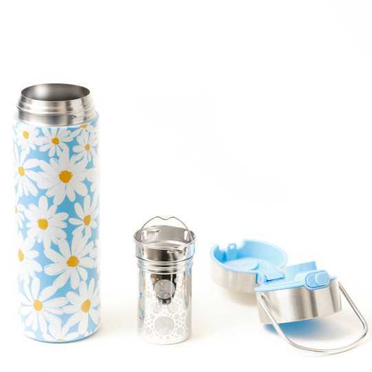 Teetermospullo / Sininen päivänkakkara | Teepannut ja tarvikkeet