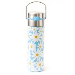Tea thermos bottle / Blue daisy